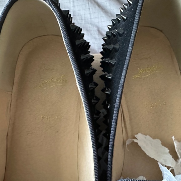 Christian Louboutin Black Tassilo Spike Stud Tassel Leather Loafer - Picture 4 of 8